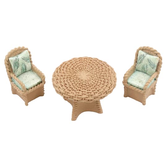 Mini Wicker Patio Table & Chairs Decoration Set by Ashland®